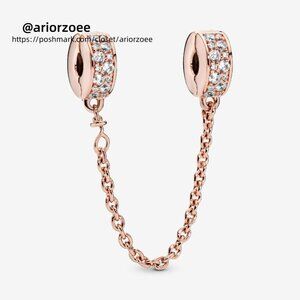 Pandora Clear Pavé Safety Chain Clip Charm